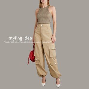 VTG Gold Glam Textured Crinkle Tank Top